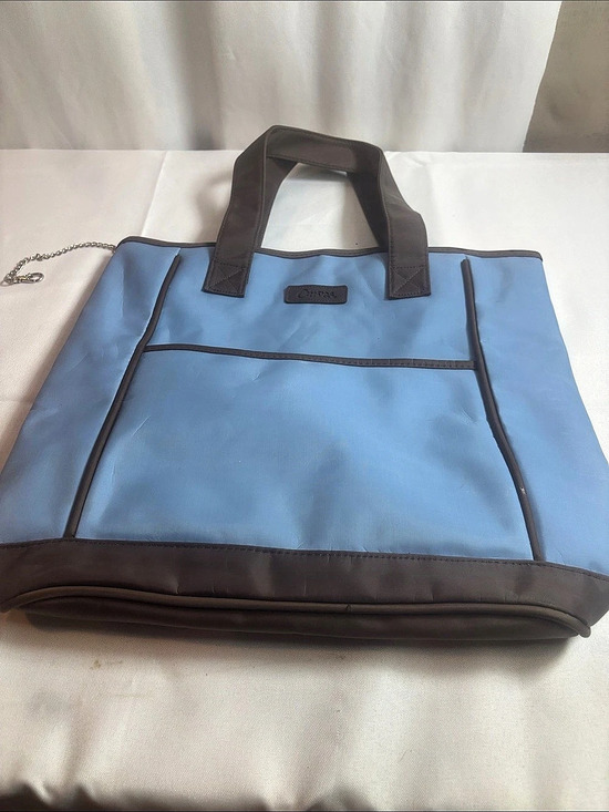 Coach Handbags - Curves Blue & Brown Tote Bag